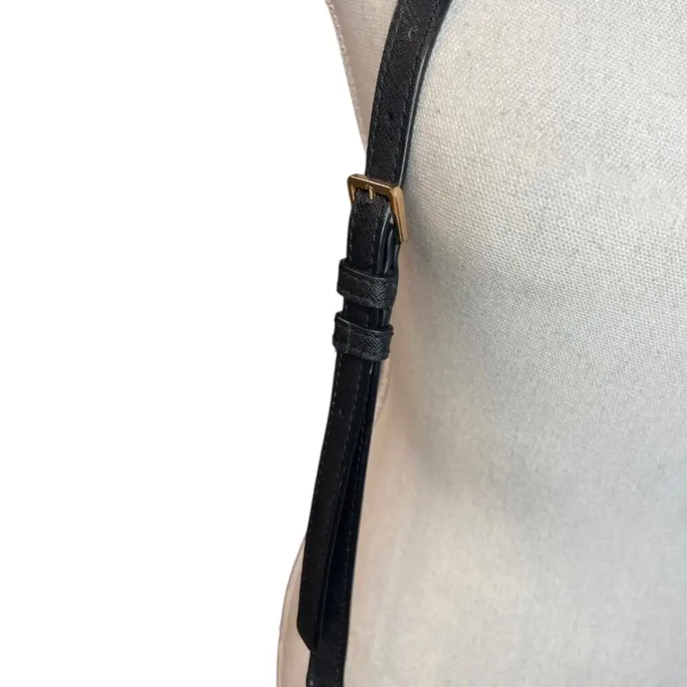 Tory Burch black leather crossbody neutral everyday purse casual